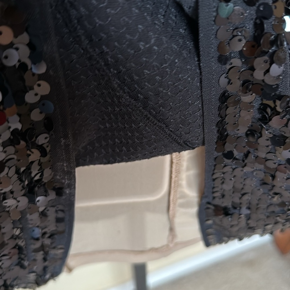 BCBG Max Azria Illusion mesh black sequined cocktail dress size XS - Picture 11 of 15